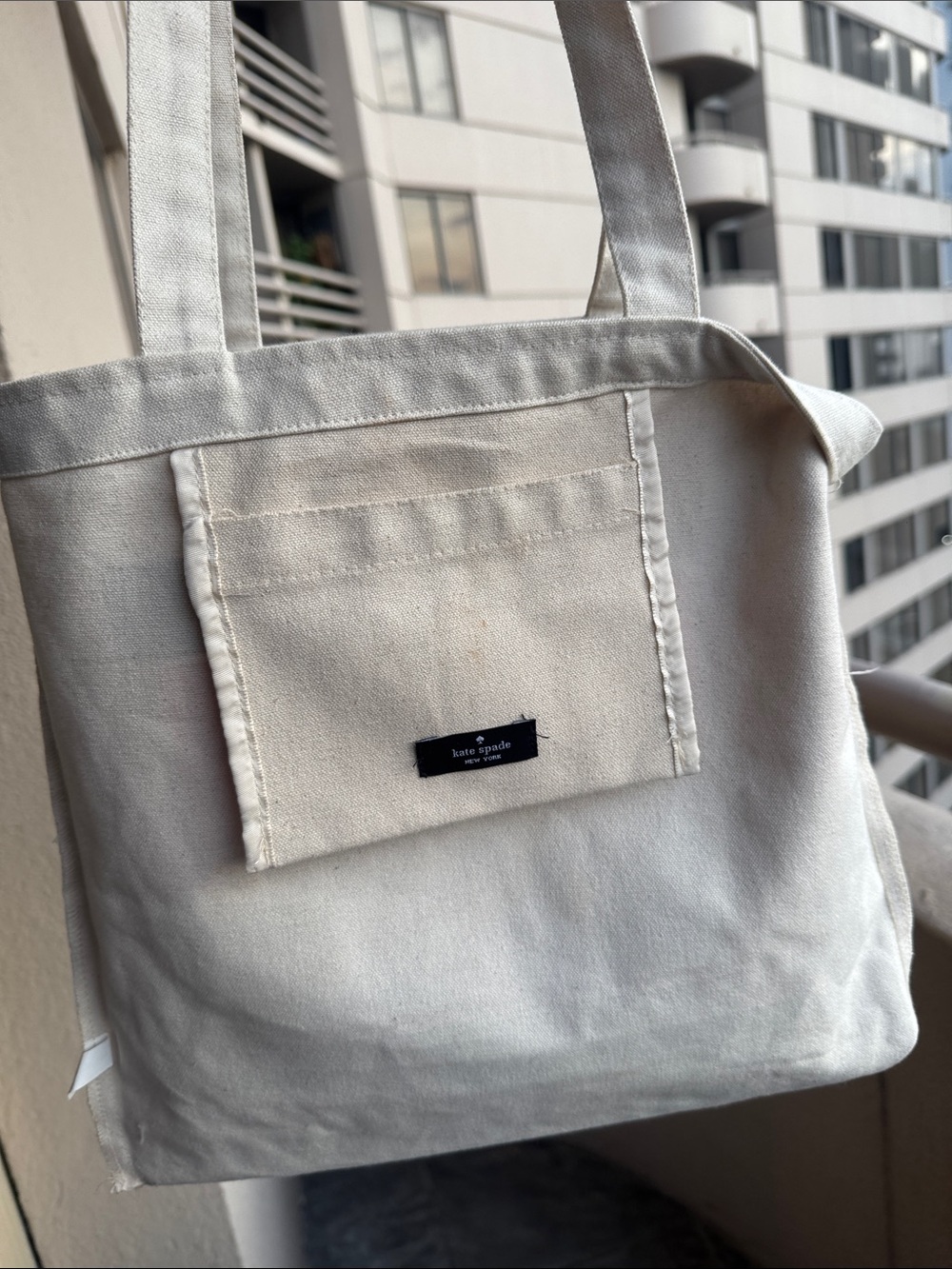 Canvas Book-Print Tote Bag in Cream - Picture 10 of 11